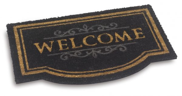 Vico Mat Welcome Classic Black coir door mat - coir entrance floor mat